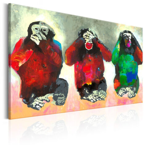 Tableau Imprimé "Three Wise Monkeys" 60 x 90 cm (1/2)