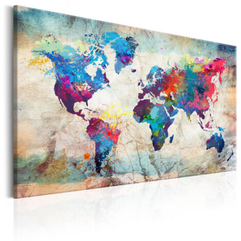 Tableau Imprimé "World Map : Colourful Madness" 60 x 90 cm (1/2)
