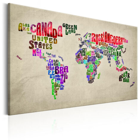 Tableau Imprimé "World Map : World Tour en Anglais" 40 x 60 cm (1/2)