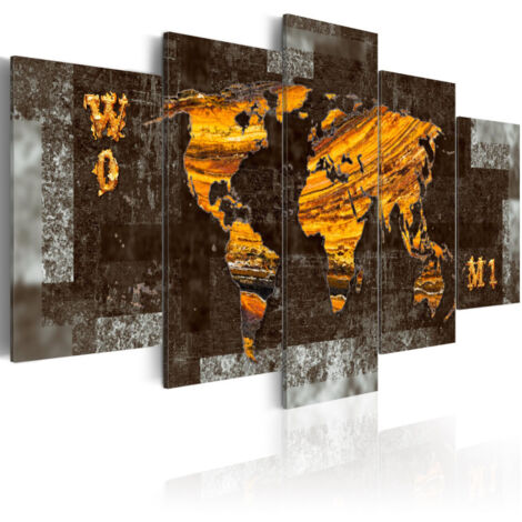 Tableau Imprimé "Trésors Cachés Carte du Monde" 50 x 100 cm (1/2)