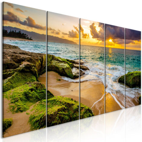 Tableau Imprimé 5 Panneaux "Turquoise Sea Narrow" 80 x 200 cm (1/2)