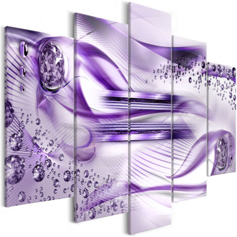 Tableau 5 Panneaux "Underwater Harp Wide Violet" 50 x 100 cm (1/2)