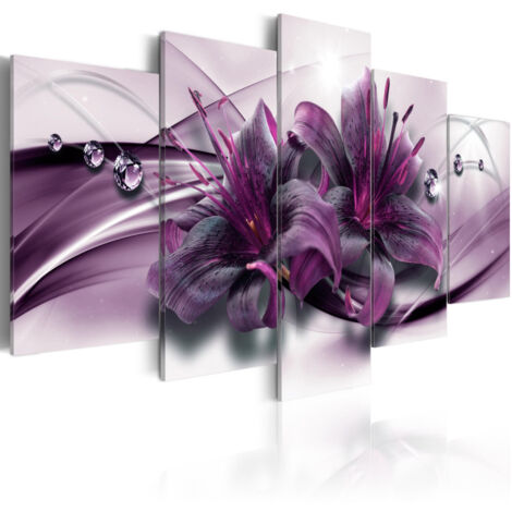Tableau Imprimé "Violet Lily" 50 x 100 cm (1/2)