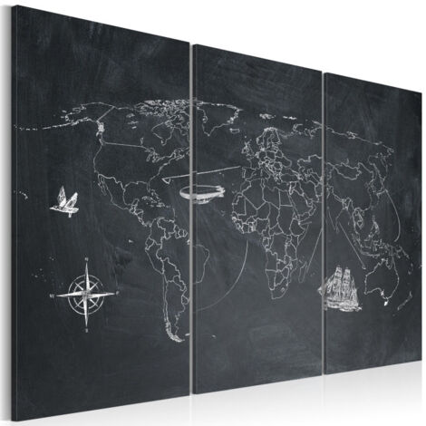 Tableau Imprimé 3 Panneaux "Voyage Autour du Monde" 80 x 120 cm (1/2)