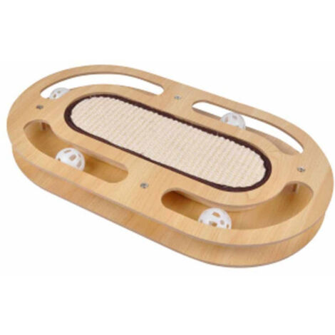Jeu Interactif pour Chat "Griffoir & Tunnel" 45cm Naturel (1/2)
