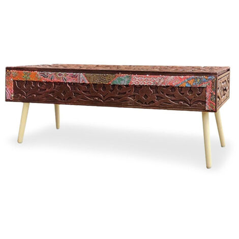 Banc 2 Tiroirs "Jodipa" 140cm Cuivre & Multicolore (1/5)