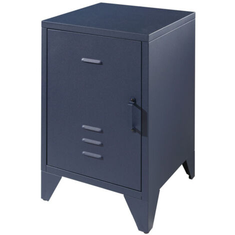 Table de Chevet Enfant "Bronxx" 60cm Bleu Mat (1/2)
