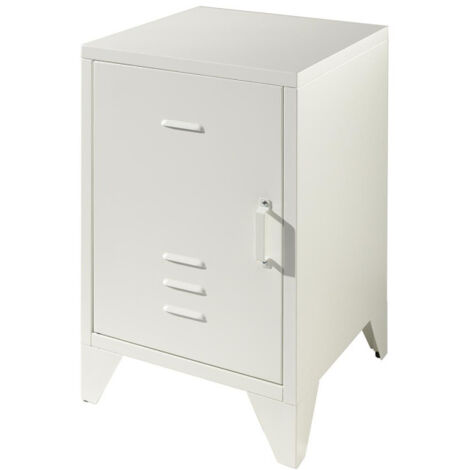 Table de Chevet Enfant "Bronxx" 60cm Blanc Mat (1/2)
