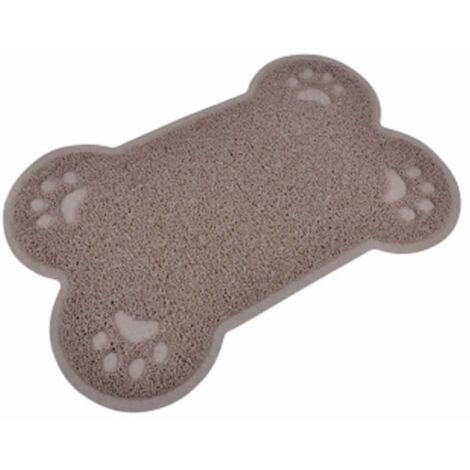Tapis Repas pour Chien "Forme Os" 60cm Taupe