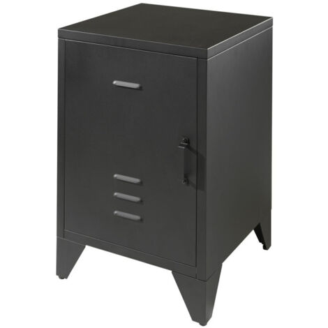 Table de Chevet Enfant "Bronxx" 60cm Noir Mat (1/2)