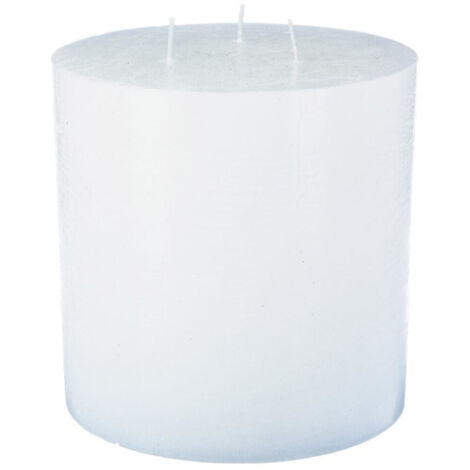 Bougie Ronde "Rustic" 14cm Blanc (1/2)