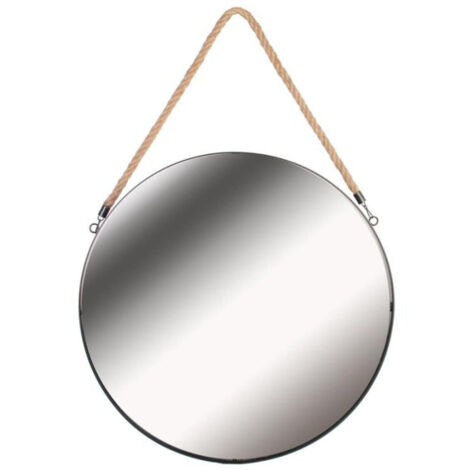 Miroir Mural avec Anse "Jonc" 50cm Noir (1/2)