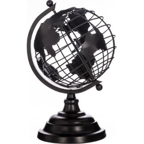 Décoration à Poser en Métal "Globe" 25cm Noir
