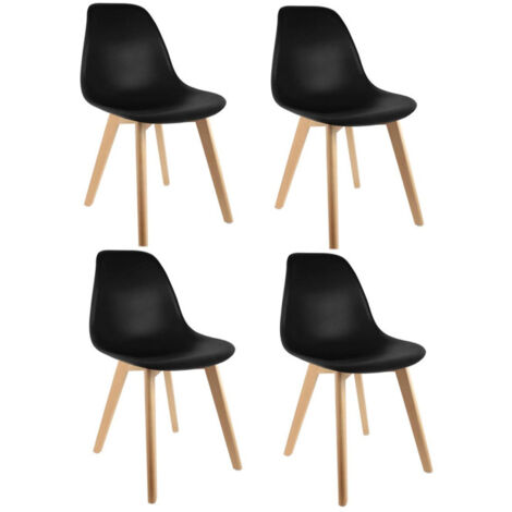 Lot de 4 Chaises Scandinave "Atun" 86cm Noir (1/5)