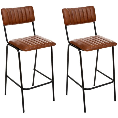Lot de 2 Chaises de Bar Design "Dario" 103cm Marron (1/5)