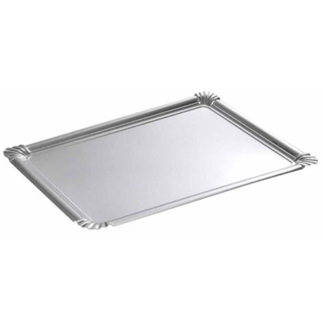 Lot de 5 Plateaux en Carton "Rectangle" 23x33cm Argent (1/2)