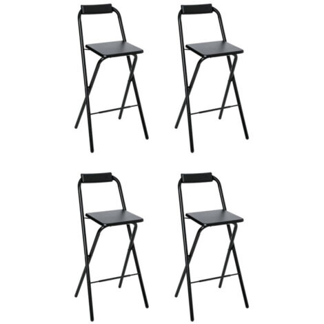 Lot de 4 Tabourets de Bar "Louna" 97cm Noir (1/4)