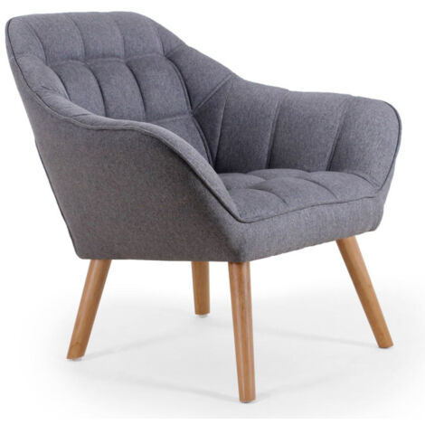 Fauteuil Scandinave Matelassé "Taon" 83cm Gris (1/5)