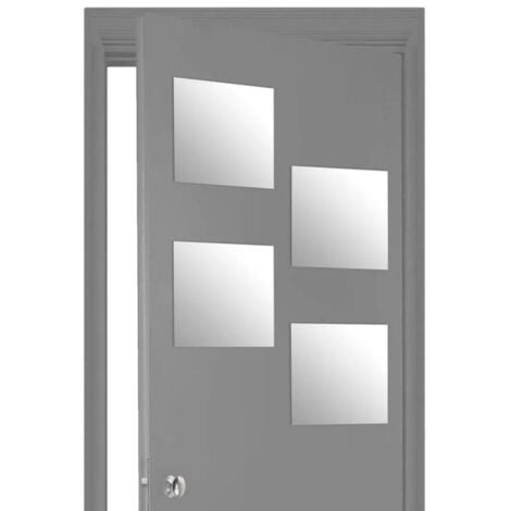 Lot de 4 Miroirs Adhésifs "Carré" 30x30cm Argent