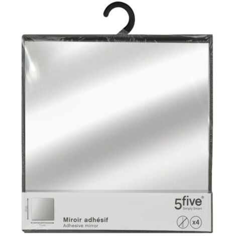 Lot de 4 Miroirs Adhésifs "Carré" 30x30cm Argent