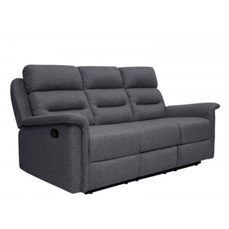 Canapé de Relaxation 3 Places Tissu "Katonio" 191cm Gris Foncé (1/5)