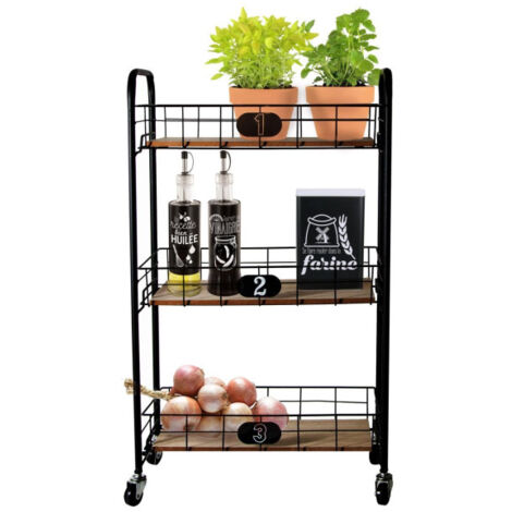 Desserte de Cuisine "Little Market" 78cm Noir