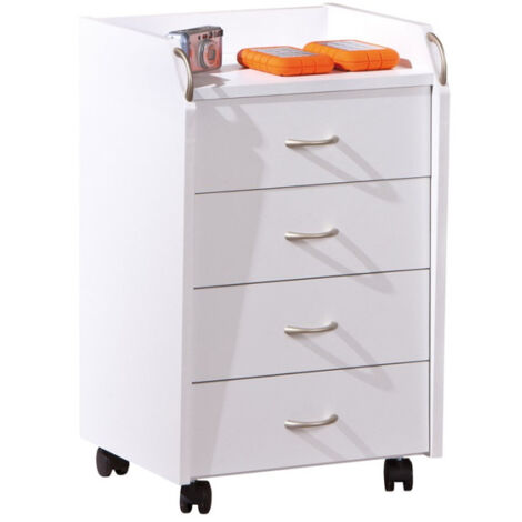 Caisson de Bureau 4 Tiroirs "College" 65cm Blanc (1/5)