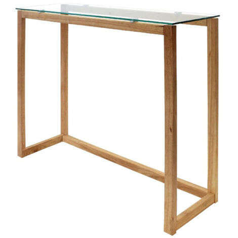 Console Design Bois & Verre "Quality" 100cm Naturel (1/4)