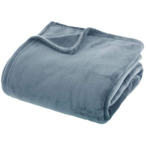 Plaid Doux Uni "Flanel" 180x230cm Orage (1/3)