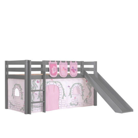 Pack - Lit Enfant Toboggan, Tente & 3 Pochettes "Pino Birdy" Gris (1/2)