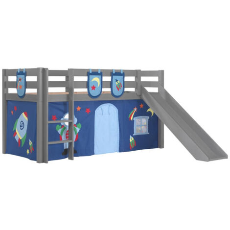 Pack - Lit Enfant Toboggan, Tente & 3 Pochettes "Pino Astronaute II" Gris (1/2)