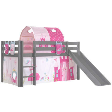 Pack - Lit Enfant, Tente, 3 Pochettes & Tunnel "Pino Princesse" Gris (1/2)
