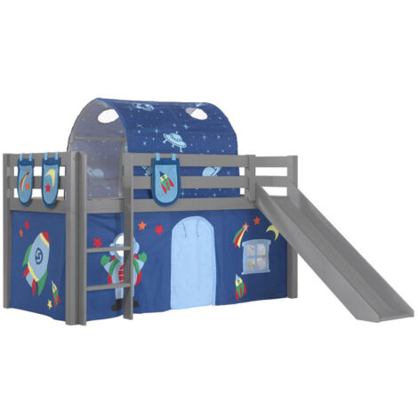 Pack - Lit Enfant, Tente, 3 Pochettes & Tunnel "Pino Astronaute II" Gris (1/2)