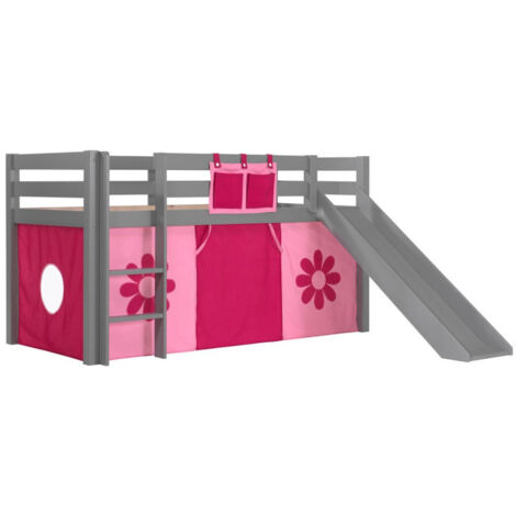 Pack - Lit Enfant Toboggan & Tente "Pino Flower" Gris (1/2)