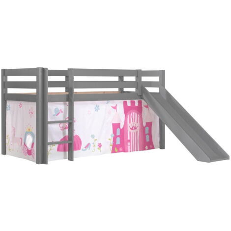 Pack - Lit Enfant Toboggan & Tente "Pino Princesse" Gris (1/2)