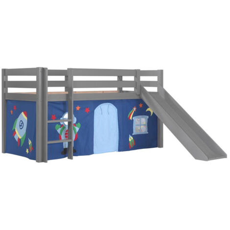 Pack - Lit Enfant Toboggan & Tente "Pino Astronaute II" Gris (1/2)