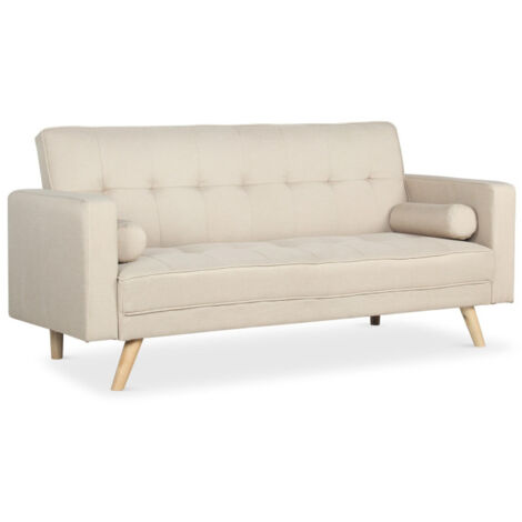 Canapé Convertible 3 Places Scandinave "Navya" Beige (1/5)