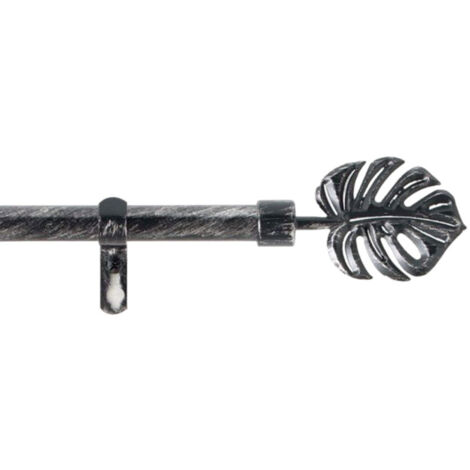 Kit Tringle Déco Extensible "Tropi" 120-210cm Noir (1/4)