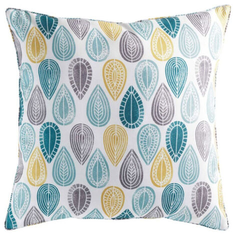 Coussin Déco "Palpito" 60x60cm Blanc & Bleu (1/4)