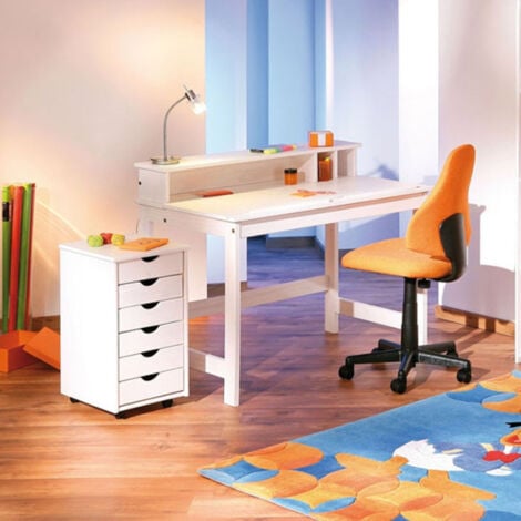 Caisson de Bureau 6 Tiroirs "School" 65cm Blanc