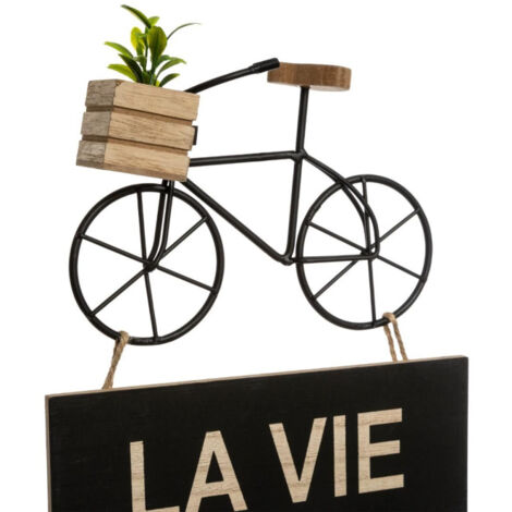Décoration Murale "Citation Vélo" 56cm Multicolore