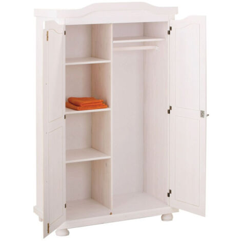 Armoire 2 Portes Bois "Cardaillac" 180cm Blanc