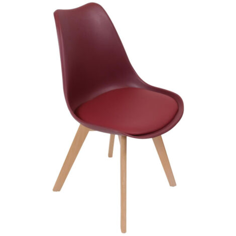 Lot de 2 Chaises Scandinave "Coquil" 81cm Bordeaux