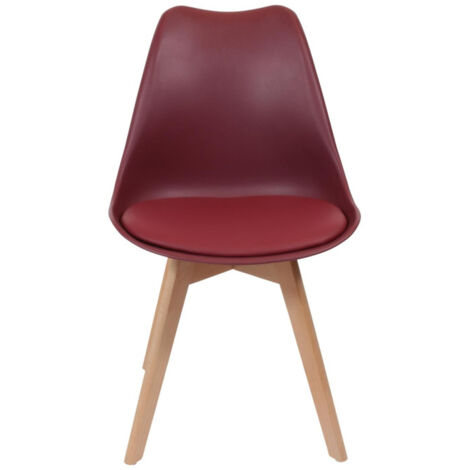 Lot de 2 Chaises Scandinave "Coquil" 81cm Bordeaux