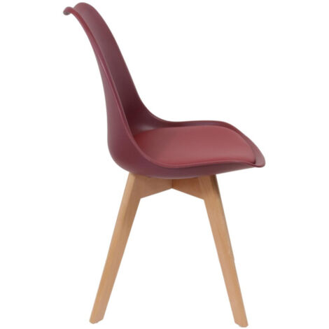 Lot de 2 Chaises Scandinave "Coquil" 81cm Bordeaux