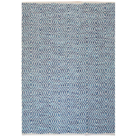Tapis Rayé Fait Main "Aperitif" Bleu 160 x 230 cm (1/4)