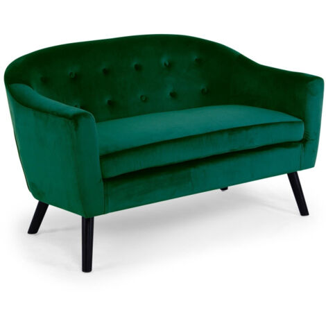 Canapé Scandinave Velours "Lopy" 129cm Vert (1/5)