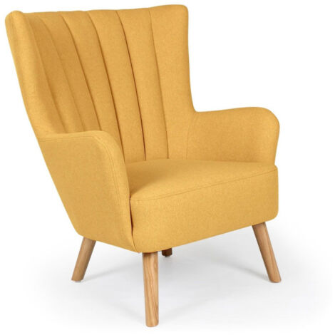 Fauteuil Design Paris Prix Matelassé Jaune 83cm – Neuf Sous Emballage