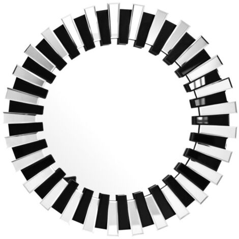 Miroir Mural Design "Apollon" 80cm Argent & Noir (1/4)