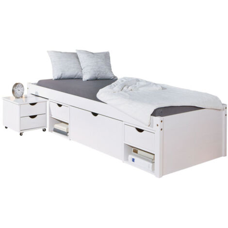 Lit Enfant Multi-Rangements "Clark" 90x200cm Blanc (1/5)